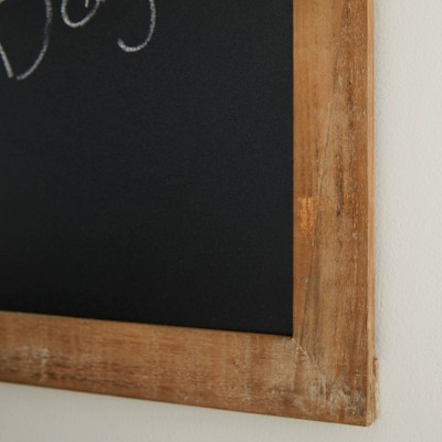 Rustic Brown Wood and Iron 21" Wall Chalkboard Decor