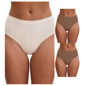 INSPIRE CHIC Women's High Waisted Butt Lifter Briefs Tummy Control Underwear, Available in Plus Size 3 Packs - 1 of 4