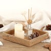 BRINJOY Woven Rattan Key Basket Tray - Handmade Square Decorative Tray for Entryway Table, Bedside, Kitchen Countertop, Bathroom Storage - 2 of 4