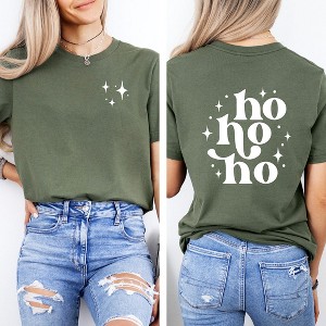 Simply Sage Market Women's Whimsical Ho Ho Ho Front and Back Short Sleeve Graphic Tee - 1 of 4
