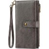 Ladies' Large Capacity Credit Card Wallet with RFID Theft Protection Double-Zip Pocket Genuine Leather Bifold Wallet Wristlet Clutch Bag - 2 of 4