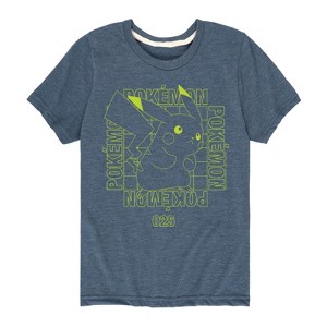 Boys' - Pokémon - Pikachu Battle Mode Neon Short Sleeve Graphic T-Shirt - 1 of 4