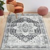 Washable Soft Rug Vintage Distressed Rug Low Pile Thin Rug Non Slip Non Shedding Accent Throw Rug for Dining Room Bedroom - 3 of 4