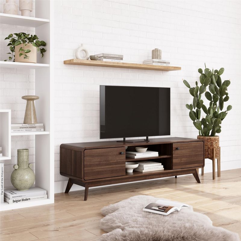Ren Home Leva Scandinavian-Style TV Stand with Shelves, 3 of 5