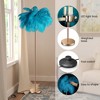 EasyinBeauty Natural Ostrich Feather Floor Lamp, Modern Standing Lamp with Foot Switch, Cozy Lighting for Princess Girl Bedroom, Reading Corner - Blue - 4 of 4