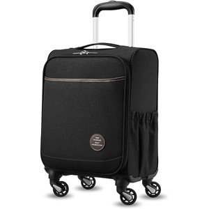 LUGGEX Small Carry On Luggage with Wheels, Lightweight Luggage with Front Opening, Soft Sided Underseat 16 Inch, Black - 1 of 4