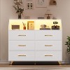Zstar Modern 6 Drawer Dresser with LED Lights for Closet, TV Stand, Living Room, Entryway - 3 of 4