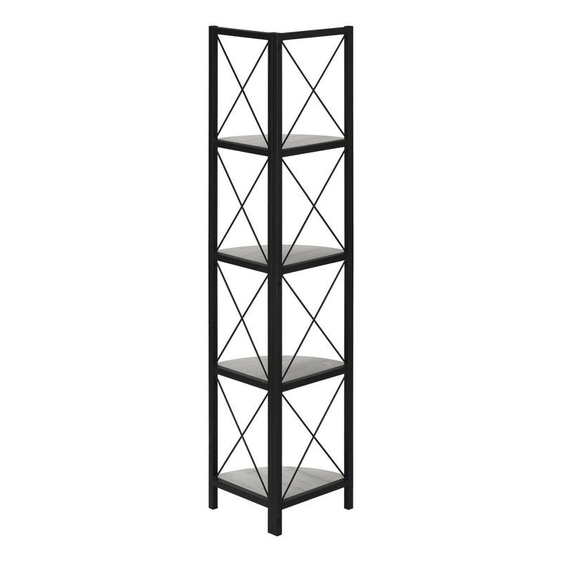 59.25" 4 Tier Mix Material X Design Etagere Bookcase - EveryRoom, 6 of 13