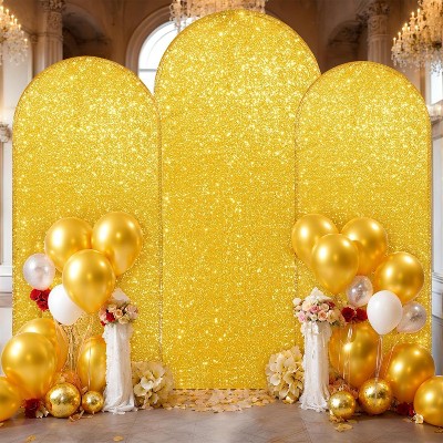 Round Top Fitted Sequin Arch Cover–With Zipper, Ideal for Outdoor Events, Weddings,Birthdays & Party Decor