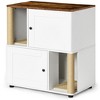 Gulches Double Cat Litter Box Enclosure for 2 Cats Double Layer with Scratching Post Litter Mat P2 Particleboard Shelf White - 4 of 4