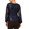 Adrianna Papell Womens Sequin Mesh Peasant Blouse - 2 of 2