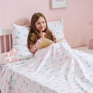 SYNCFUN Unicorn/ Rainbow/ Construction Vehicle Full Sheet Set for Kids, Kids Full Sheet Set - 4 Piece Soft Microfiber Bed Sheets - Cozy Toddler Bedding Set - Fade Resistant Breathable for Boys Girls Teens - 1 of 4