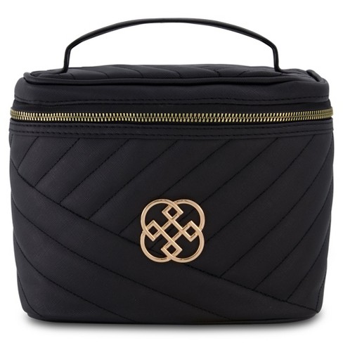 Daisy Fuentes Women's Quilted Makeup Bag - Makeup Organizer Travel Bag,  Cosmetic Bag, Toiletry Bag, Square Train Case, Black : Target