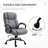 TiramisuBest Big and Tall Executive Chair 485lbs, Polyester Linen, Adjustable Height, 360¡ã Wheels, Light Grey - 3 of 4