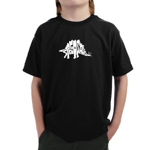 LA Pop Art Boy's Word Art T-shirt - STEGOSAURUS - 1 of 4