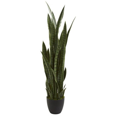 46" x 9" Artificial Sansevieria Plant with Planter - Nearly Natural