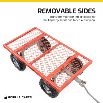 Red Heavy-Duty Steel Utility Wagon with Removable Sides