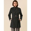INSPIRE CHIC Women's Winter Stand Collar Double Breasted Outwear Coat - 3 of 4