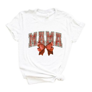 Simply Sage Market Women's Coquette Plaid Mama Short Sleeve Graphic Tee - 1 of 4