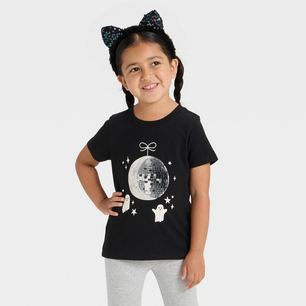 Toddler Girls' Short Sleeve Halloween Graphic T-Shirt - Cat & Jack™ Black 4T