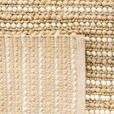 Eco-Chic Beige and Multicolor Hand-Knotted Wool Area Rug