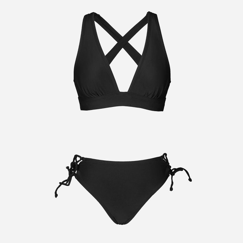 Women's Cross Back Tie Bikini Set Swimsuit - Cupshe, 3 of 8