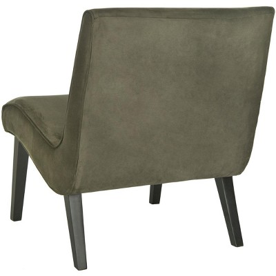 Forest Green Mid-Century Modern Birch Accent Chair