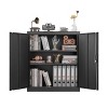 Okak Metal Storage Cabinet with Locking Doors and Adjustable Shelf, Folding Cabinet, Cabinet for Home Office,School,Garage - 3 of 4