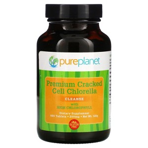 Pure Planet Premium Cracked Cell Chlorella, 200 mg, 600 Tablets - 1 of 2