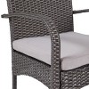 Sapphtopaz Patio Dining Chairs Wicker Outdoor Chair with Thick Cushion, Wicker Back for Garden, Patio, Lawn, Backyard - 2 of 4