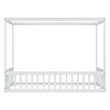 CAVINAS Twin Size Canopy Bed Modern Pine Bed Frame with Guardrail for Bedroom, without Slats - 4 of 4