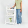 PJ Wood 3 Tier Foldable Bookshelf Wooden Storage Display Rack for Home Living Room, Office, or Small Spaces Organization, White - 4 of 4