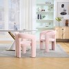 Set of 2 Upholstered Accent Chair Dining Chair Padded Armchair Barrel Chair Cozy Reading Chair - ModernLuxe - 2 of 4