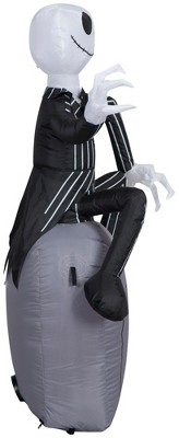 Jack Skellington Inflatable on Tombstone with LED Lights