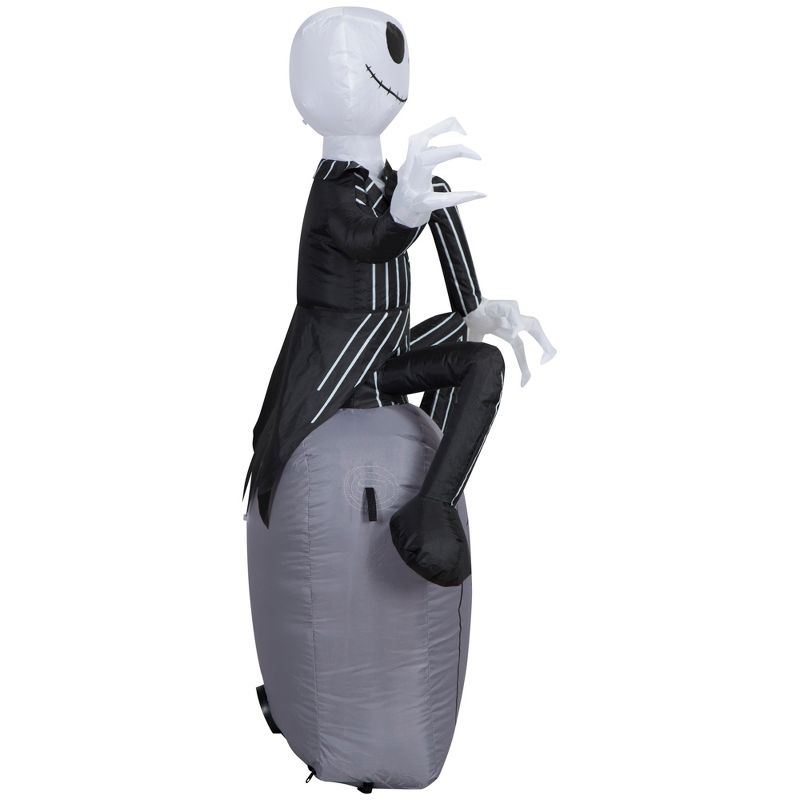 Gemmy Airblown Inflatable Jack Skellington on Tombstone Disney, 3.5 ft Tall, Multicolored, 3 of 7