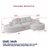 108.5'' L-Shaped Modular Chenille Sectional Sofa with Curved Design, 3-Piece Pillow Set, Free Combination Seating for Living Room or Bedroom - 2 of 4