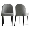 Upholstered Dining Chairs with Linen Blend Fabric and Metal Legs, Modern Armless Side Chairs for Dining Room-Maison Boucle - 4 of 4