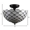 Amora Lighting Tiffany-Style Jewel 2-Light Semi-Flush Ceiling Fixture 13 Inch - 3 of 4