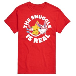 Men's - Pokémon - The Snuggle Is Real Pikachu and Sylveon -Men's Short Sleeve Graphic T-Shirt Short Sleeve Graphic T-Shirt - 1 of 4