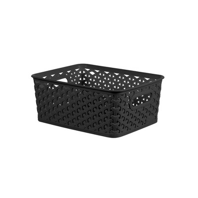 Sterilite 10x8x4.25 Inch Rectangular Weave Pattern Short Basket With  Handles For Pantry, Bathroom & Laundry Room Storage Organization, Cement (8  Pack) : Target