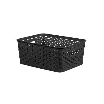Plastic Storage Basket With Handles, Small Lightweight Storage Box