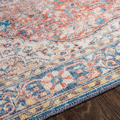 Colin Blue Medallion Chenille 2'7"x10' Machine Washable Runner Rug