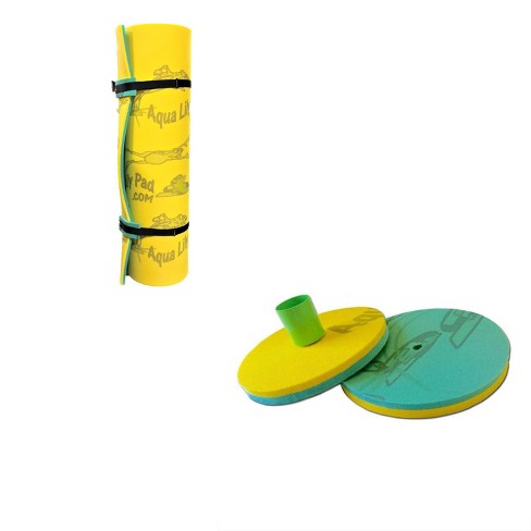 Aqua Lily Pad Water Mat Playground Swimming Pool Float Foam Pad 2 Reversible Floating Beverage Drinks Caddies Yellow Teal Target