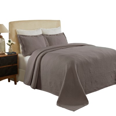 Textured Jacquard Matelass Solid Oversized Cotton Bedspread Set - Blue Nile Mills