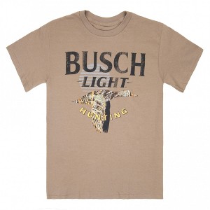 Mens Busch Light Hunting Duck Camo Brown Colorway T-Shirt - 1 of 2