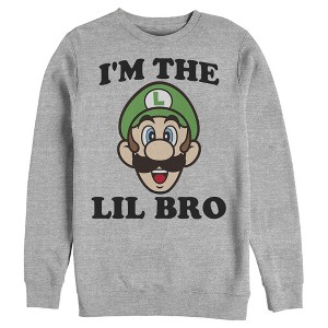 Men's Nintendo Luigi Little Brother Sweatshirt - 1 of 3