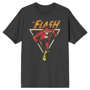 Justice League Flash Triangle Frame Men's Charcoal T-shirt