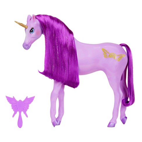 Kids Fantasy Hobby Horse with Sound white Unicorn Princess fairy Toys and Games 