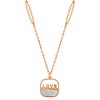 Steeltime mother of pearl "Love" pendant.  Color Options: Gold, Rose Gold - 2 of 4