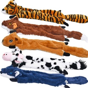 Itopfox Dog Squeaky Toys 5 Pack, No Stuffing Crinkle Plush Chew Toys for Large Medium Small Puppies, Teething Boredom Relief - 1 of 4